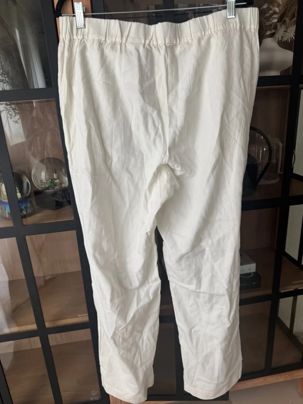 New COS linen pants pull on high rise wide leg elastic waitband boxers